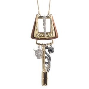 Alexis Bittar Crystal Buckle Charm Necklace